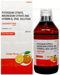 Gushout 200 Orange Flavour Free From Sugar Solution 200Ml